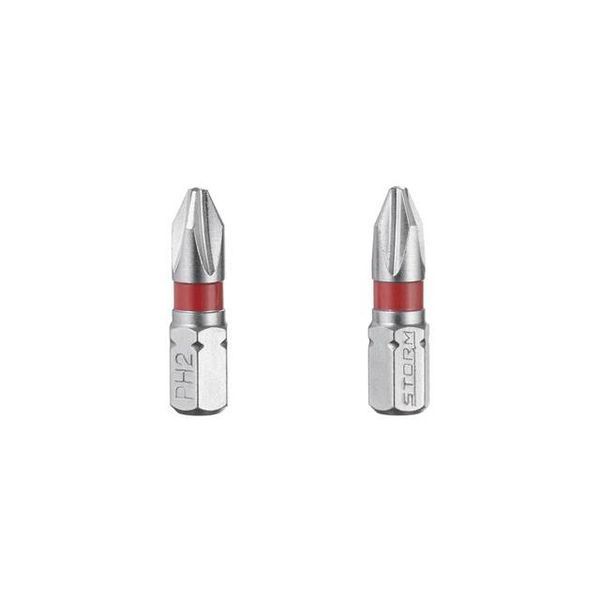 Комплект отверточных насадок PH2 1/4" * 25 мм, S2, уп. 2 шт, STORM INTERTOOL VT-0218 VT-0218 фото