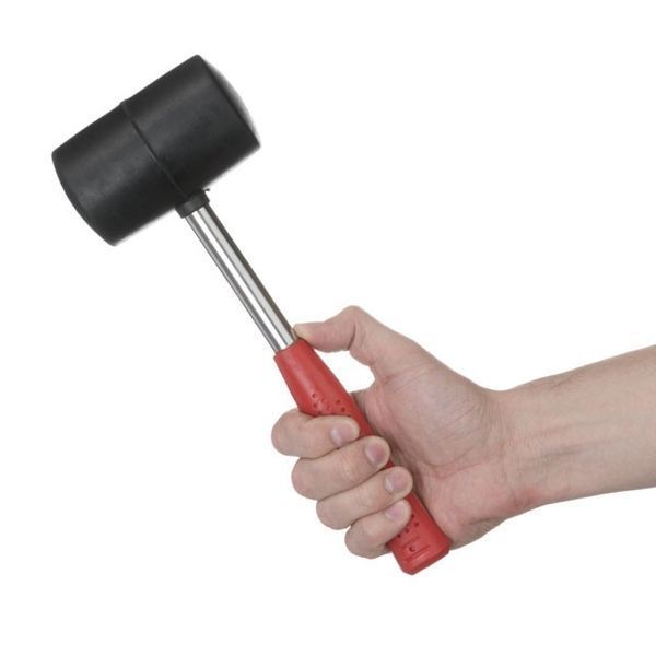 Киянка гумова 680 г, 80 мм, чорна гума, металева ручка INTERTOOL HT-0232 HT-0232 фото