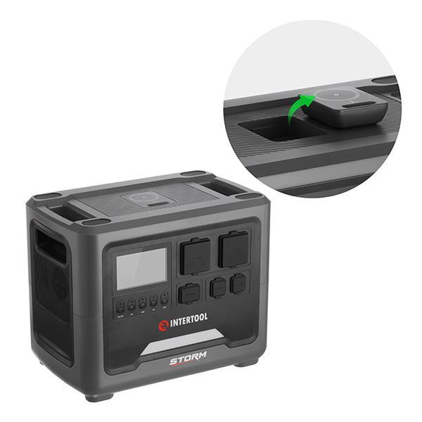 Станция зарядная портативная INTERTOOL WT-7012 (1.8 кВт, 1536 Втг, LiFeP04, беспроводная зарядка, съемный повербанк) WT-7012 фото