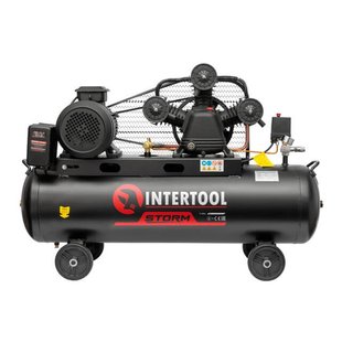 Компрессор 100 л, 4 кВт, 380 В, 10 атм, 600 л/мин. 3 цилиндра STORM INTERTOOL PT-0036 PT-0036 фото