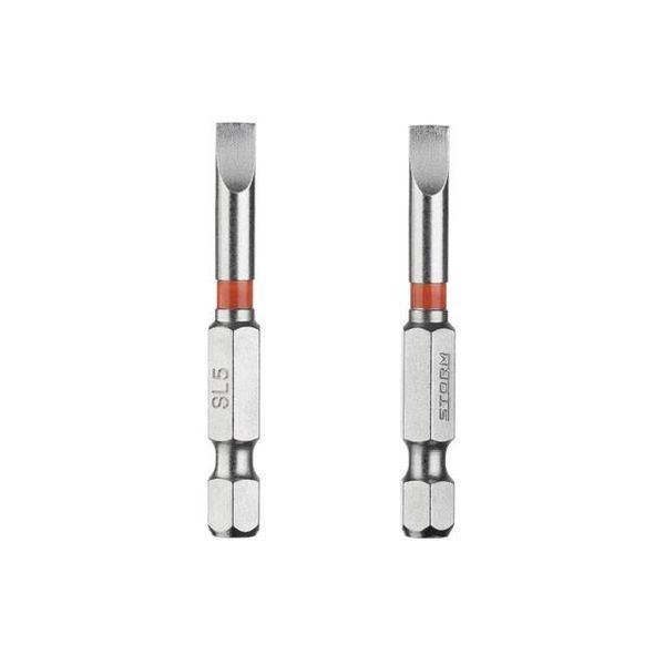 Комплект отверточных насадок SL5*50 1/4", S2, уп. 2 шт., STORM INTERTOOL VT-0229 VT-0229 фото