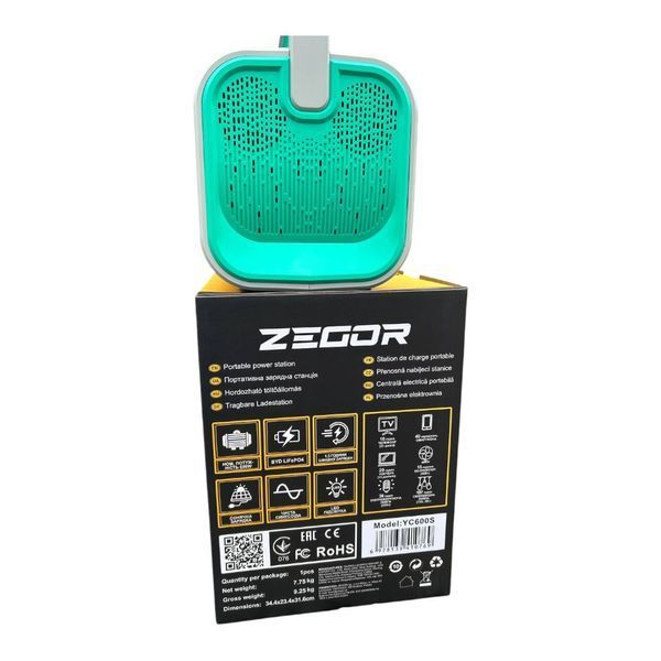 Станция зарядная портативная ZEGOR YC-600S (600 Вт, 655.36 Втг, пиковая мощность 1200 Вт, LiFeP04) YC-600S фото