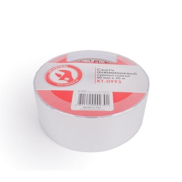 Скотч алюминиевый термостойкий 50 мм*50 м INTERTOOL KT-0993 KT-0993 фото
