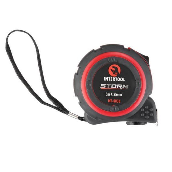 Рулетка з металевим полотном 5 м * 25 мм, нейлонове покриття полотна STORM INTERTOOL MT-0836 MT-0836 фото