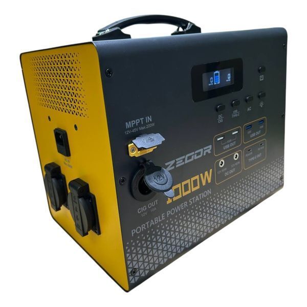 Зарядная станция портативная ZEGOR YC 1100 / 1000 Вт (пиковая мощность 2000Вт) / 1008 Вт/ч / Аккумулятор BYD LiFePO4 YC 1100 фото