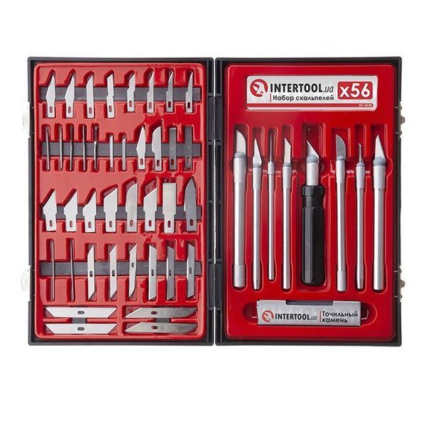 Набор скальпелей 56 ед. в пластиковом футляре INTERTOOL HT-0530 HT-0530 фото