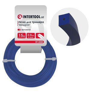 Леска для триммера "квадрат" армированная, 3.0 мм*15 м INTERTOOL DT-2320 DT-2320 фото