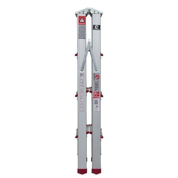 Стрем'янка алюмінієва&nbsp;двостороння&nbsp;4 сходинки, висота - 880 мм INTERTOOL LT-1104 LT-1104 фото