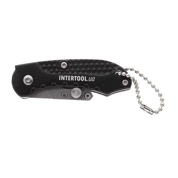 Нож трапецевидный 9 мм мини, складной, SK5, алюминиевая рукоятка INTERTOOL HT-0532 HT-0532 фото