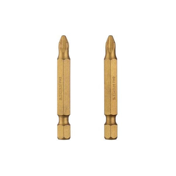 Комплект отверточных насадок PH2 1/4"*50мм, Titanium, S2, уп. 2 шт., STORM INTERTOOL VT-0233 VT-0233 фото