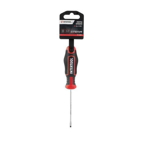 Отвертка шлицевая SL3.0*75 мм, S2, STORM INTERTOOL VT-3401 VT-3401 фото