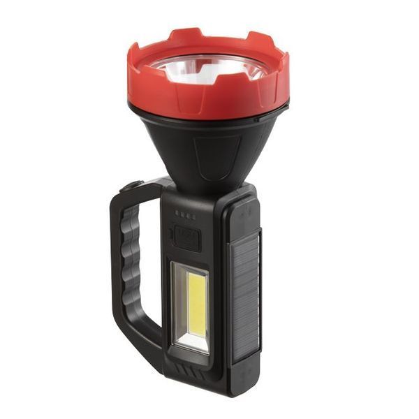 Фонарь аккумуляторный 1LED+1COB LED, power bank, индикатор заряда, солнечная панель INTERTOOL LB-0107 LB-0107 фото