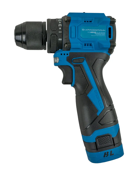 Аккумуляторный шуруповерт KRAISSMANN 103 ABS-BL 16.8/45 Nm (две АКБ 16,8 В, кейс, бесщеточный мотор, быстрая зарядка, металлический патрон) 103 ABS-BL 16.8/45 фото