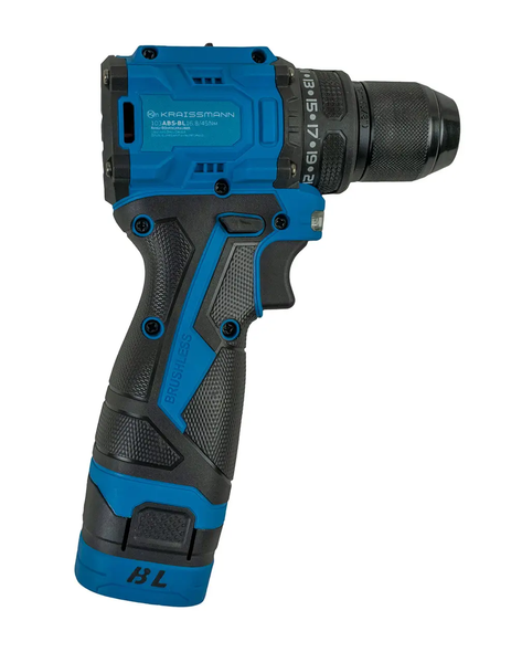 Аккумуляторный шуруповерт KRAISSMANN 103 ABS-BL 16.8/45 Nm (две АКБ 16,8 В, кейс, бесщеточный мотор, быстрая зарядка, металлический патрон) 103 ABS-BL 16.8/45 фото