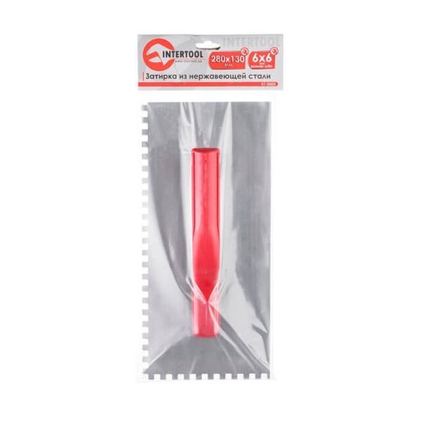 Затирачка сталева оцинкована 280*130 мм, 6*6 мм INTERTOOL KT-0005 KT-0005 фото