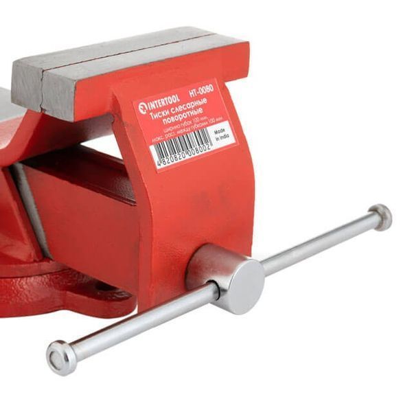 Тиски слесарные поворотные 100 мм эконом INTERTOOL HT-0080 HT-0080 фото