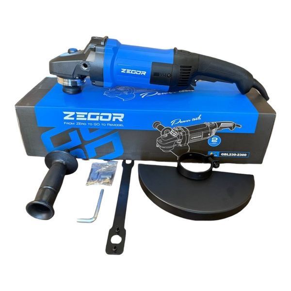 Угловая шлифмашина (болгарка) ZEGOR GBL230-2300 (2300 Вт, диаметр круга 230 мм, 6500 об/мин, плавный пуск, поворотная ручка) GBL230-2300 фото