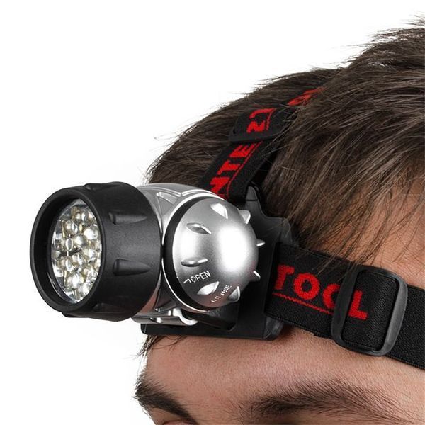 Фонарь налобный светодиодный, четыре режима работы, 19 LED, батарейки 3 ААА. INTERTOOL LB-0301 LB-0301 фото