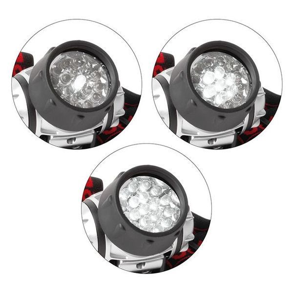 Фонарь налобный светодиодный, четыре режима работы, 19 LED, батарейки 3 ААА. INTERTOOL LB-0301 LB-0301 фото