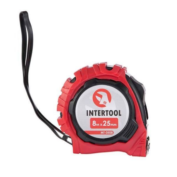 Рулетка з фіксатором 8 м * 25 мм "Магніт" INTERTOOL MT-0508 MT-0508 фото