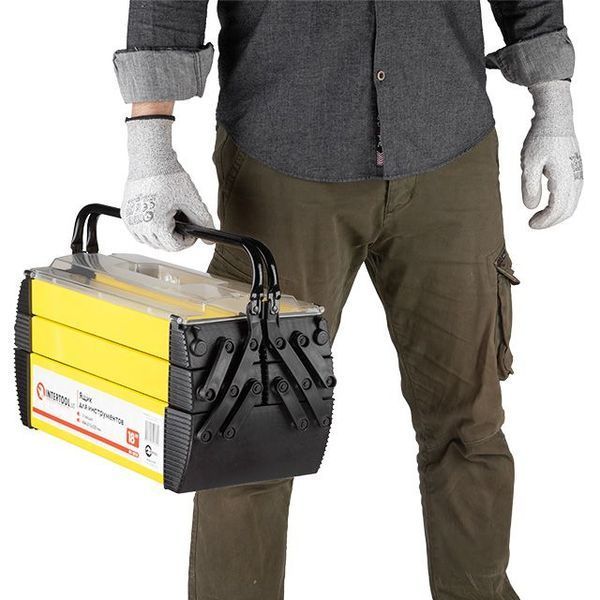 Ящик для інструменту металевий 18", 5 секцій, 454*210*230 мм INTERTOOL BX-5018 BX-5018 фото