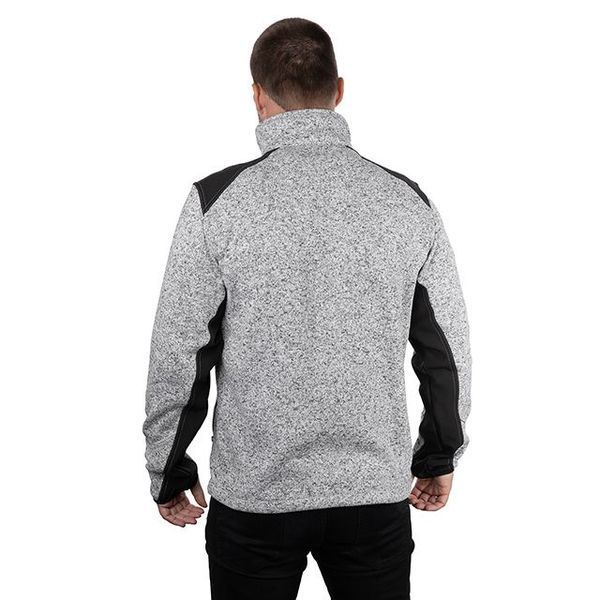 Куртка в'язана SOFTSHELL сірого кольору з чорними вставками, тканина - 100% поліестер 270 G, з кишенею на грудях і двома бічними, розмір XXL INTERTOOL SP-3115 SP-3115 фото