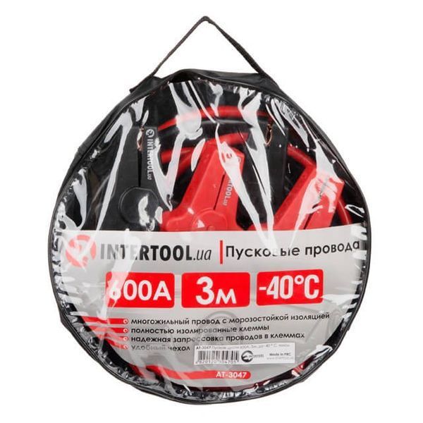 Пускові дроти 600 А, 3 м, до -40 &deg;C, чохол INTERTOOL AT-3047 AT-3047 фото