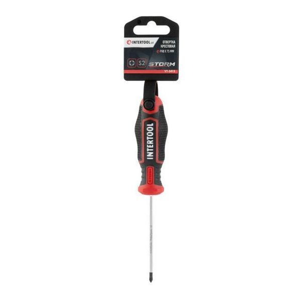 Отвертка крестовая PH0*75 мм, S2, STORM INTERTOOL VT-3413 VT-3413 фото
