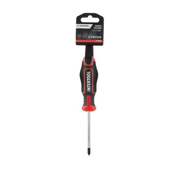 Отвертка крестовая PH1*75 мм, S2, STORM INTERTOOL VT-3415 VT-3415 фото