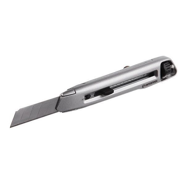 Нож сегментный 18 мм, металлический, усиленный, винтовая фиксация INTERTOOL HT-0512 HT-0512 фото