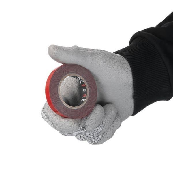 Стрічка клейка двостороння AUTO FIX, 9 мм * 2 м * 1 мм, сіра, спінений акрил, STORM INTERTOOL KT-0827 KT-0827 фото
