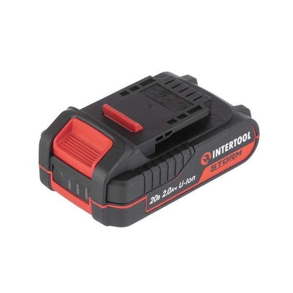 Акумулятор 20 В, Li-ion, 2.0 Аг, індикатор рівня заряду INTERTOOL WT-0340 WT-0340 фото