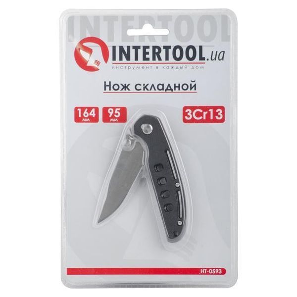 Нож складной 164 мм, ручка с пластиковыми вставками INTERTOOL HT-0593 HT-0593 фото