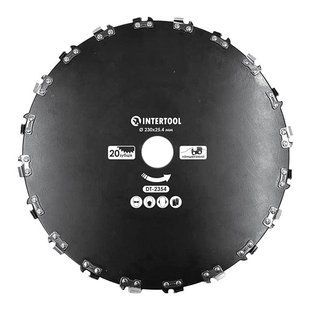 Нож для мотокосы/триммера &oslash;230x25.4 мм 20T, цепной INTERTOOL DT-2354 DT-2354 фото