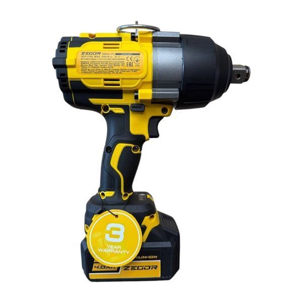 Гайковерт ударний акумуляторний з безщітковим двигуном ZEGOR SDP-21BL MAX (21 В, 1000 Нм, 0-2000 об/хв, 0-2500 уд/хв, 3/4", 4.0 Аг, кейс) SDP-21BL MAX фото