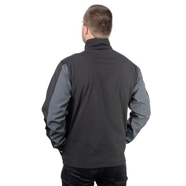 Куртка SOFTSHELL темно серо-черная, трехслойная, ткань стрейч 300 GSM 100D с водо-, ветрозащитой,&nbsp;размер М INTERTOOL SP-3132 SP-3132 фото