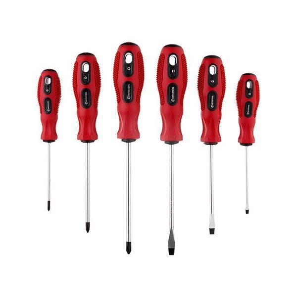 Набор отверток 6 ед. (SL3*75, SL5*100, SL6*125, PH0*75, PH1*100, PH2*125) Cr-V, Ergo-design INTERTOOL VT-2005 VT-2005 фото