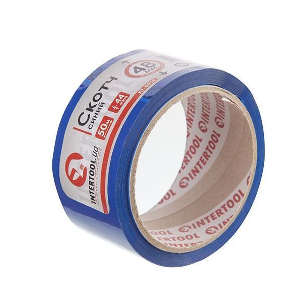 Скотч синій 48 мм * 50 м * 44 мкм INTERTOOL KT-0914 KT-0914 фото