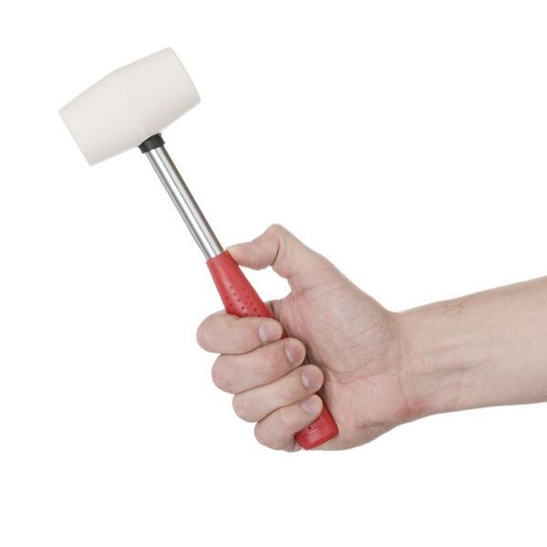Киянка гумова&nbsp;225 г, 40 мм, бiла гума, металева ручка INTERTOOL HT-0234 HT-0234 фото