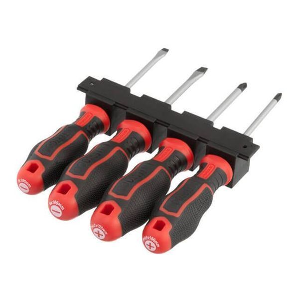 Набор отверток 4 ед (SL5.0*100 мм, SL6.0*100 мм, PH1*100 мм, PH2*100 мм), STORM INTERTOOL VT-3434 VT-3434 фото
