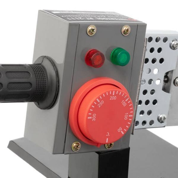 Паяльник для пластикових труб, 850 Вт, 0-300 &deg;C, насадки 20, 25, 32, 40, 50, 63 мм, металевий кейс INTERTOOL RT-2111 RT-2111 фото