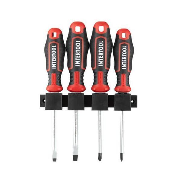 Набор отверток 4 ед (SL5.0*100 мм, SL6.0*100 мм, PH1*100 мм, PH2*100 мм), STORM INTERTOOL VT-3434 VT-3434 фото