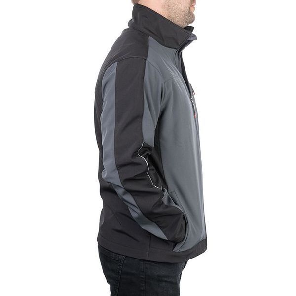 Куртка SOFTSHELL темно сіро-чорна, тришарова, тканина - стрейч 300 GSM 100D,&nbsp;з водо- і&nbsp;вітрозахистом,&nbsp;розмір XL INTERTOOL SP-3134 SP-3134 фото