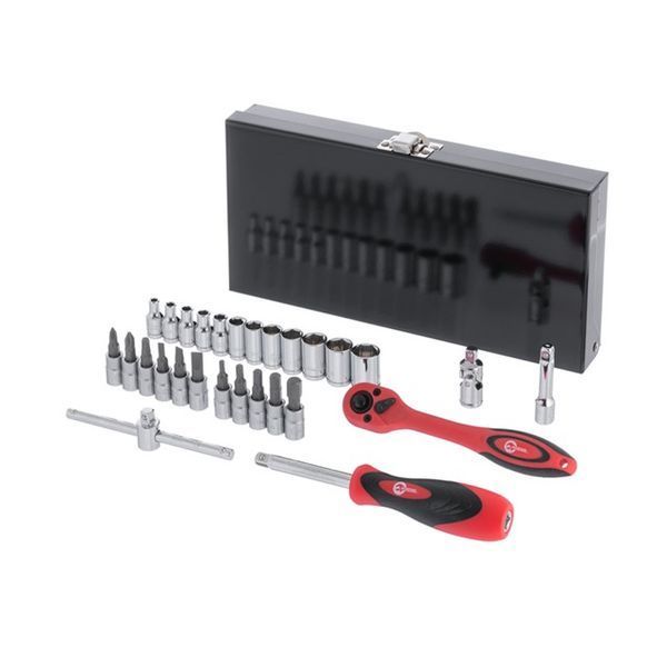 Набір інструментів 1/4", 28 од. (гол. 4-13 мм, біти 11 од.) INTERTOOL ET-6028 ET-6028 фото