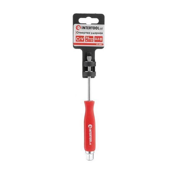 Отвертка ударная SL5*75 мм, Cr-V INTERTOOL HT-0481 HT-0481 фото