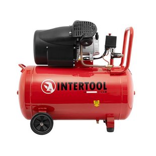 Компрессор 100 л, 2.23 кВт, 220 В, 10 атм, 354 л/мин, 2 цилиндра INTERTOOL PT-0005 PT-0005 фото