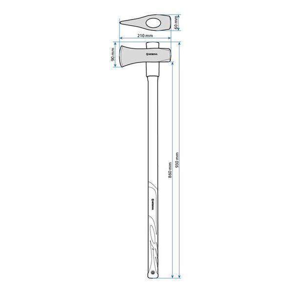 Колун кований 2500 г, ручка з фібергласу INTERTOOL HT-0273 HT-0273 фото