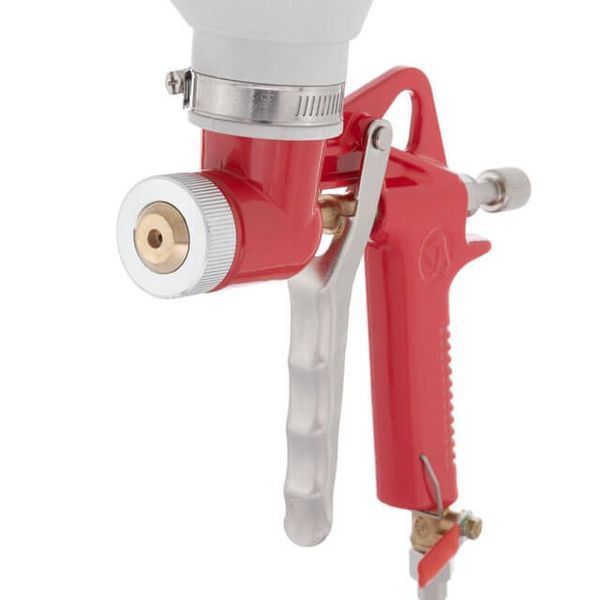 Пістолет для нанесення штукатурки пневматичний,&nbsp;три форсунки: 4, 6, 8 мм, В/Б метал, 9000 мл, 3-6 бар INTERTOOL PT-0403 PT-0403 фото