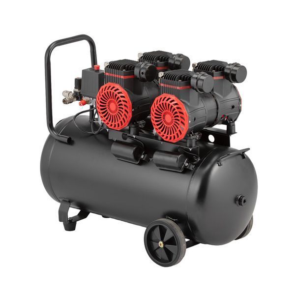 Компресор безмасляний 50 л INTERTOOL PT-0038 2х1.5 кВт, 220 В, 8aтм, 500 л/хвил, 2800 об/хв 4 циліндра PT-0038 фото