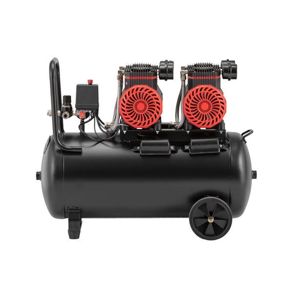 Компресор безмасляний 50 л INTERTOOL PT-0038 2х1.5 кВт, 220 В, 8aтм, 500 л/хвил, 2800 об/хв 4 циліндра PT-0038 фото